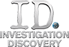A silver and black logo for investigation discovery.